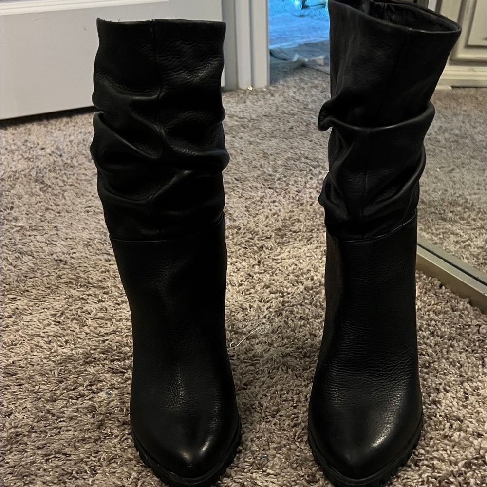 Katy Perry Collections Midnight Black Slouchy Heeled Boots